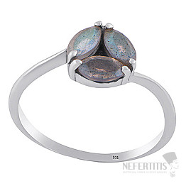 Silver ring with labradorite