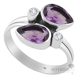 Strieborný prsteň s ametystom