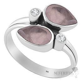 Silberring mit Rosenquarz