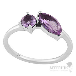 Silver ring with amethyst