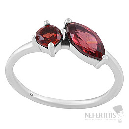 Silver ring with garnet