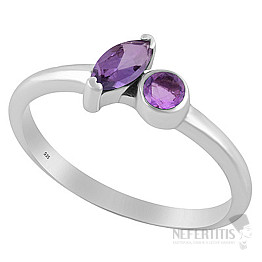 Silver ring with amethyst