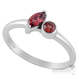 Silver ring with garnet