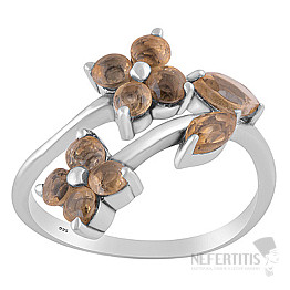 Silver ring with citrine