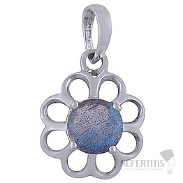 Silberanhänger mit Labradoritblume