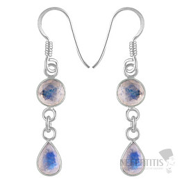 Silver dangle earrings with moonstone