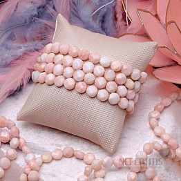 Armband aus rosa Opalperlen im Schliff, 8 mm