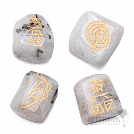 Reiki sada z mesačného kameňa so symbolmi Usui Reiki