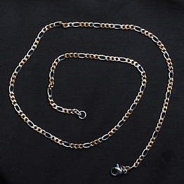 Kette im Figaro-Stil aus Edelstahl in Silber- und Goldfarbe 45,5 cm