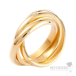 Dámský ocelový prsten Golden Trinity