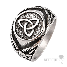 Herrenring aus Stahl mit Triquetra-Siegel