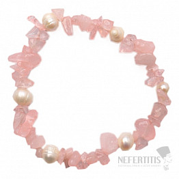 Rose gold bracelet cut with pearls