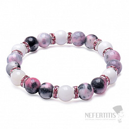 RB Design 163 Armband aus rosa-grauem Jadeit