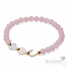 Roségoldenes Armband mit Perlmuttherzen