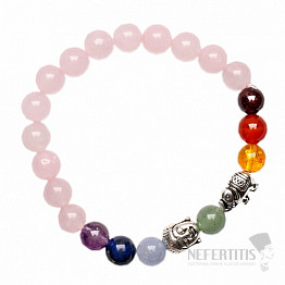 Buddhistisches Rosenkranz-Chakra-Armband mit einem Elefanten