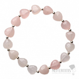 Herzarmband aus roségoldenen Perlen