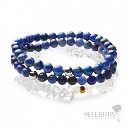 Set aus drei Armbändern - Lapislazuli, Sodalith, Kristall