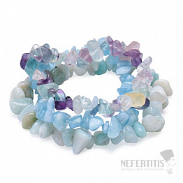 Set aus drei Armbändern - Aquamarin, Amazonit und Fluorit