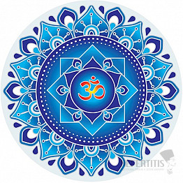 Dekorativní samolepka modrá mandala se symbolem Óm