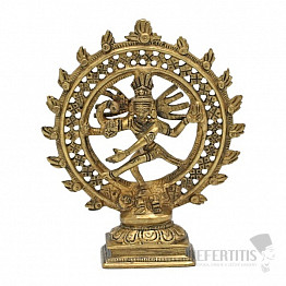 Feng Shui Statuette von Shiva Nataraja in einem Doppelkreis aus Messing