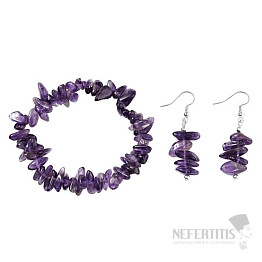 Armband und Ohrringe aus Amethyst