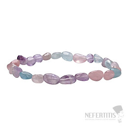 Rosenquarz, Amethyst, Aquamarin Armband aus Trommelsteinen