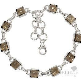 Dark brown bracelet silver Ag 925 B13