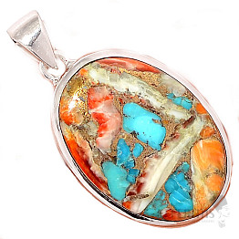 Stacheliger Austernschalen-Anhänger Silber Ag 925 P1106