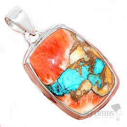 Spiny oyster conch pendant silver Ag 925 P981