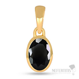 Silver pendant gold-plated and black spinel CB-P709G-BS