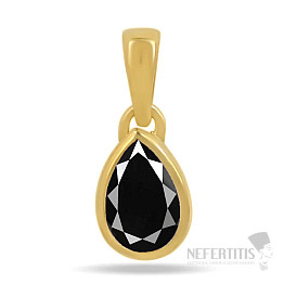Silver pendant gold-plated and black spinel CB-P710G-BS