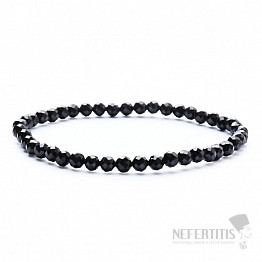 Schwarzes Spinell-Armband mit extra geschliffenen Perlen in AA-Qualität