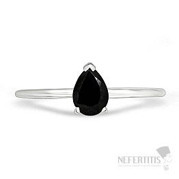 Spinel čierny prsteň striebro Ag 925 RBC301