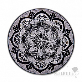 Ständer aus Talkum für Räucherstäbchen Mandala schwarz-grau 13 cm