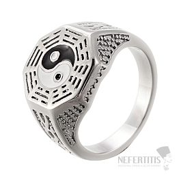 Herren-Stahlring Yin und Yang