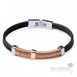 Náramek z nerezové oceli Watch Band černozlatý