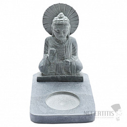 Budha Ochranca z mastenca so stojanom na čajovú sviečku