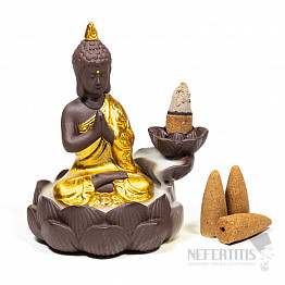 Stojánek pro vonné kužely s tekoucím kouřem Buddha