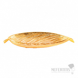 Blattförmiger vergoldeter Metallständer für Räucherstäbchen