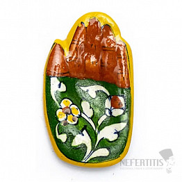 Stojanček Ruka zelená s kvetinami z keramiky
