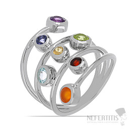 Chakra-Ring Spirale Rhodiumsilber Ag 925