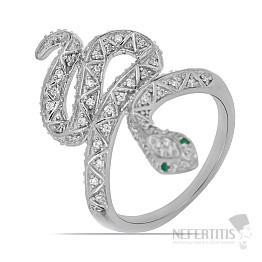 Prsten stříbrný s broušenými smaragdy Ag 925 044627 EM