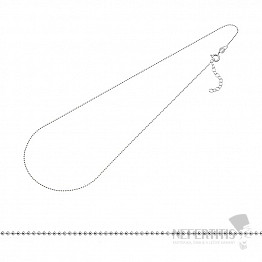 Stříbrný řetízek korálkový Ag 925 nastavitelná délka 40 - 43 cm
