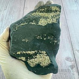 Raw shungite with pyrite 25
