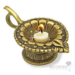 Tee- und Ghee-Kerzenhalter aus Messing Diya Om