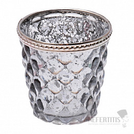 Svícen sklo na čajové a votivní svíčky Retro šedá