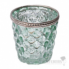 Svícen sklo na čajové a votivní svíčky Retro zelená