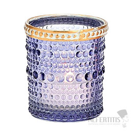 Kerzenständerglas für Teelichter verziert mit Ornamenten Variante A