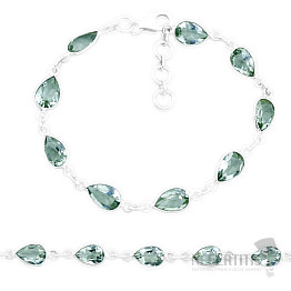 Green amethyst - prasiolite bracelet silver Ag 925 44593