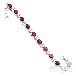 Granatschliffarmband Silber Ag 925 37906